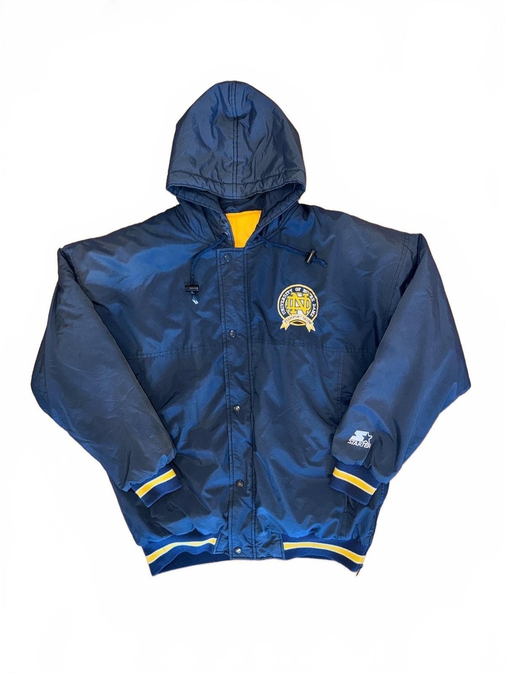 Vintage Starter Notre Dame Fighting Irish Jacket Navy Large